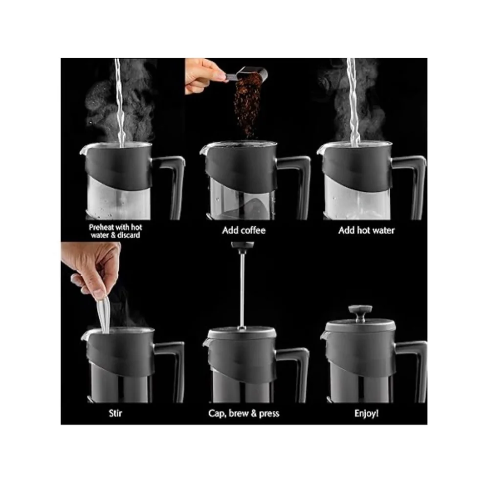 NEW Ovente Coffee Press 34oz Black